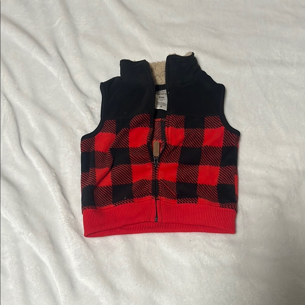 Kids Red and Black Checkered Vest